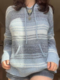 Women's Hooded Stripe Casual Knitwear - European & American