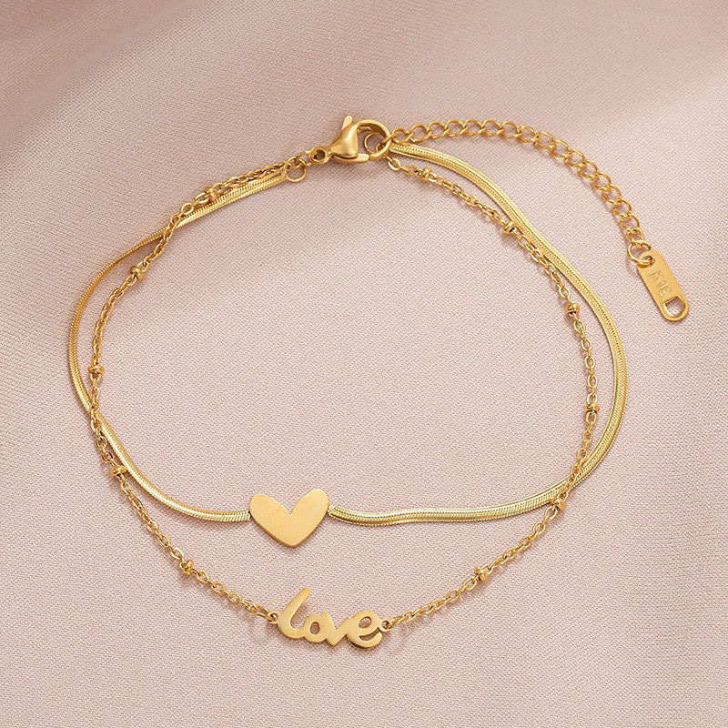 Simple Double-Layer Love Bracelet for Best Friends