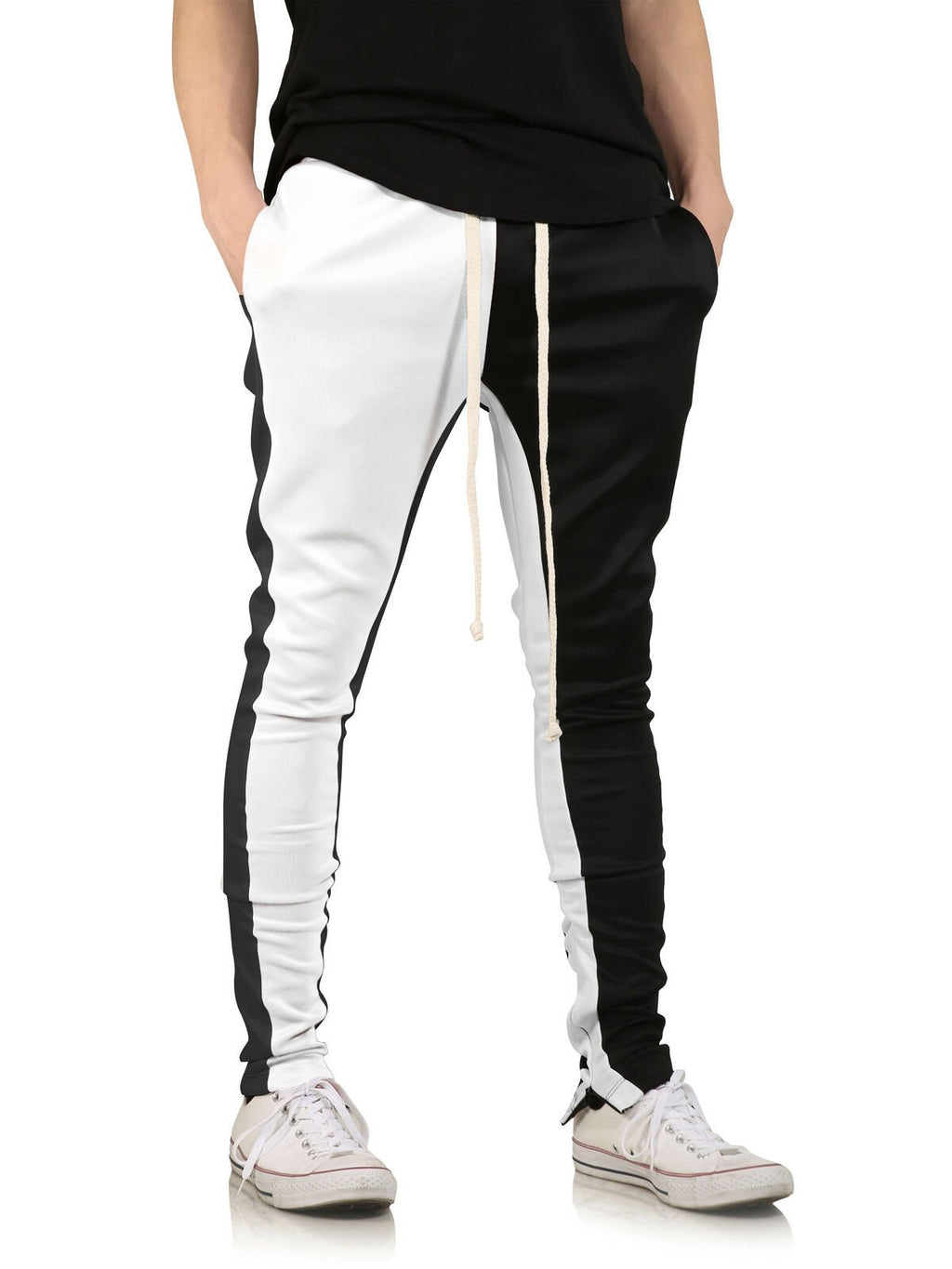 Men's Casual Sports Pants with Stitching Design