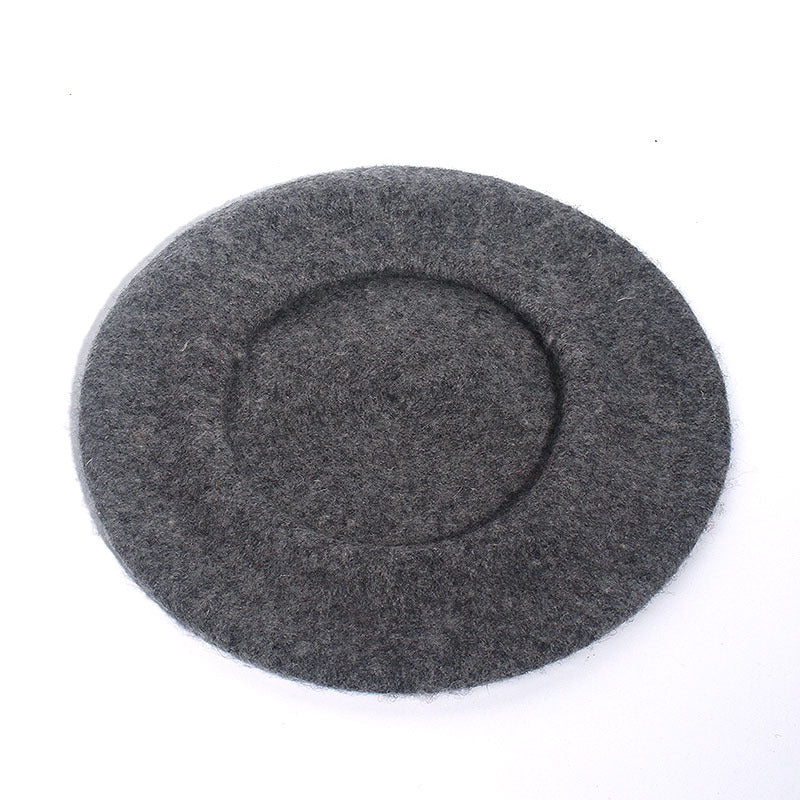Vintage Wool Beret Hat for Women - Autumn Winter Style