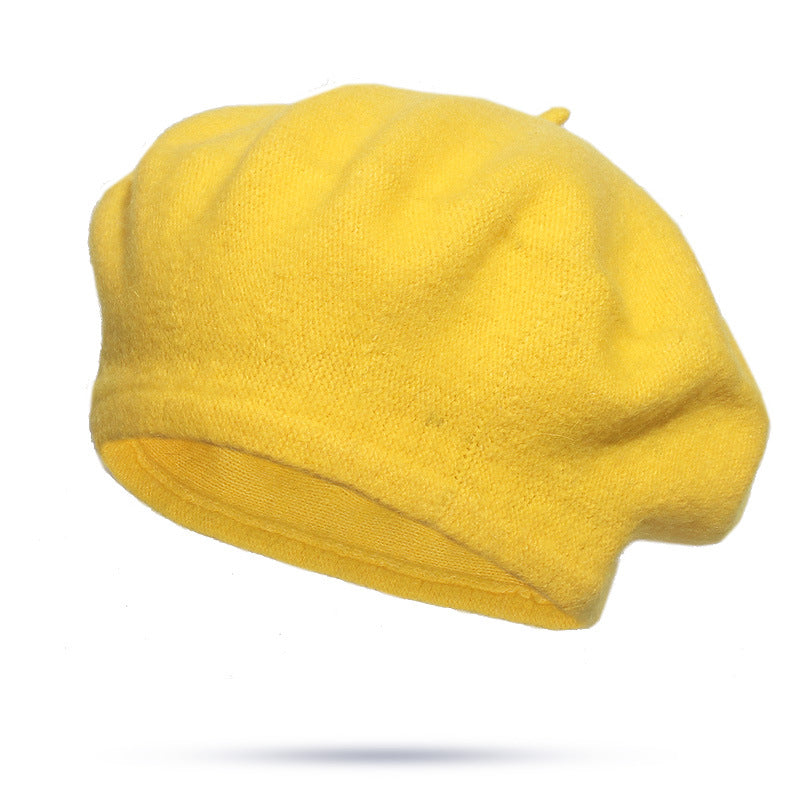 Vintage Wool Beret Hat for Women - Autumn Winter Style