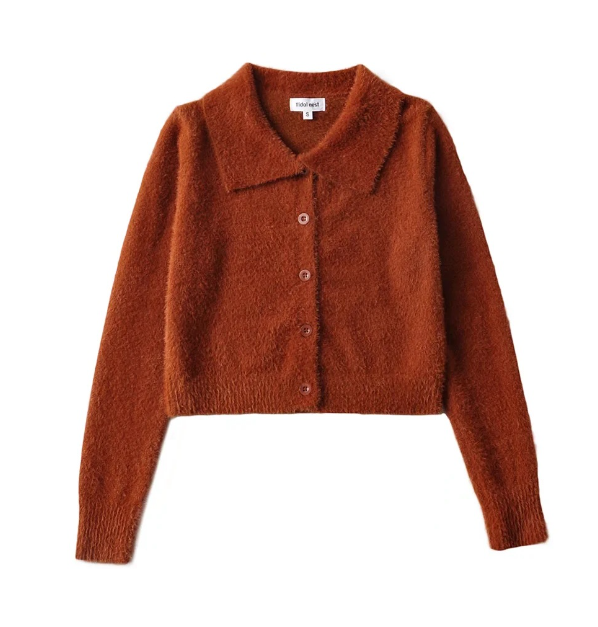 Lapel Clean Long Sleeve Knit Cardigan Jacket