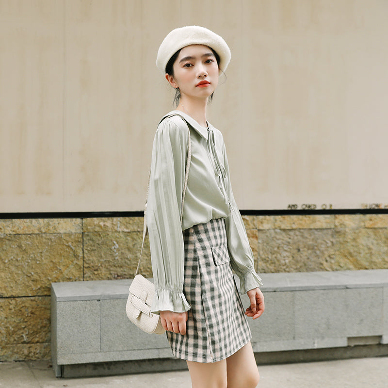 French Tie Bow Collar Shirt - Chic White Blouse