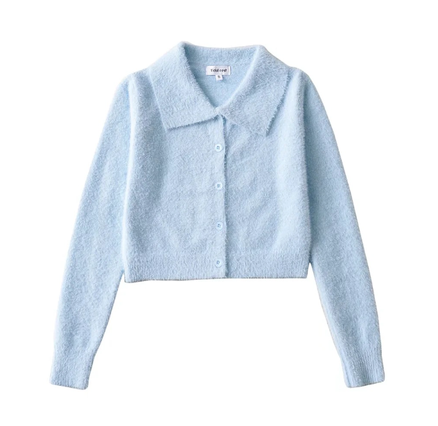 Lapel Clean Long Sleeve Knit Cardigan Jacket