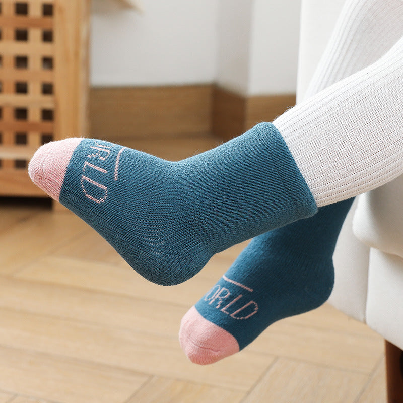 Medium Tube Combed Cotton Baby Socks (Set of 5)
