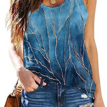 ETCYY Women's Sleeveless Loose Summer Yoga T-Shirt