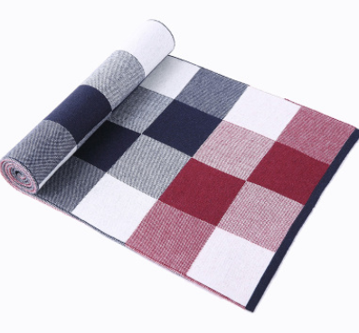 Men's Wool Winter Plaid Scarf and Neck Warmer Set