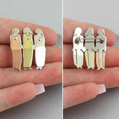 3 Sisters Brooch, Best Friends Pin
