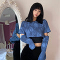Tie Dyed Women's Short Sleeve Bottoming Shirt