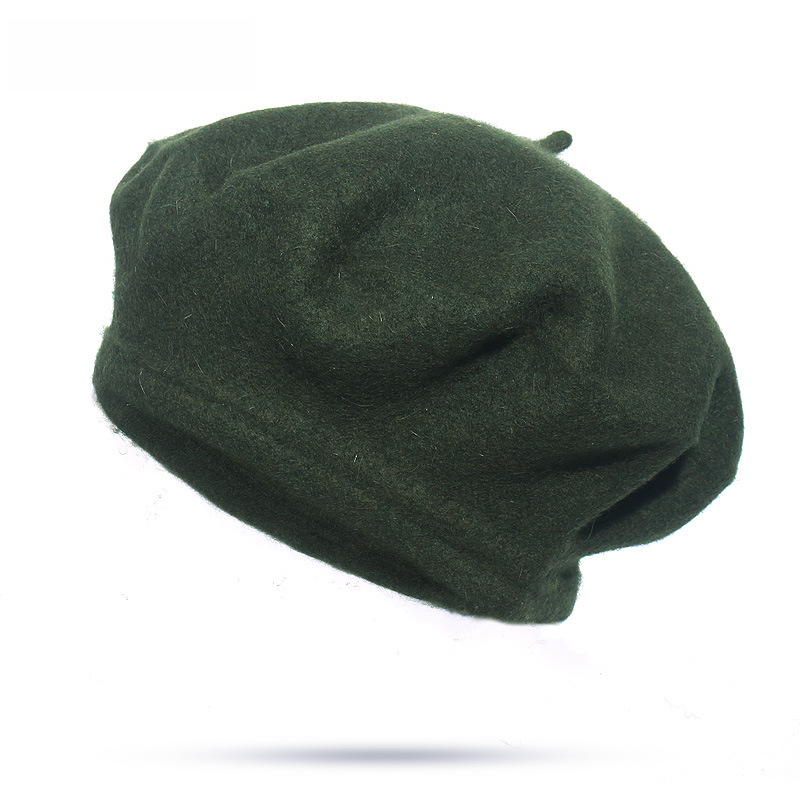 Vintage Wool Beret Hat for Women - Autumn Winter Style