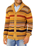 Men's Contrasting Color Jacquard Knitted Cardigan
