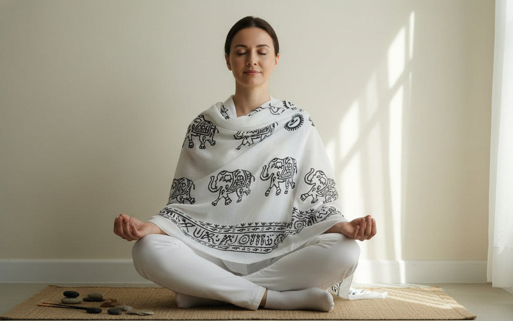 OMSutra Karma Mantra Yoga Prayer Shawl